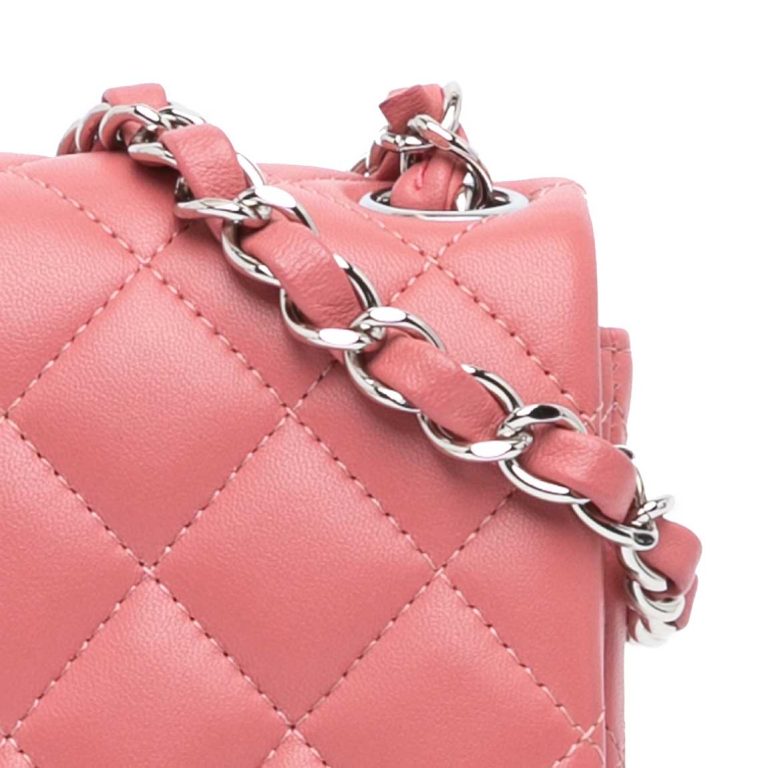 Chanel Timeless Mini Square Lamb Pink Front | Sell your designer bag
