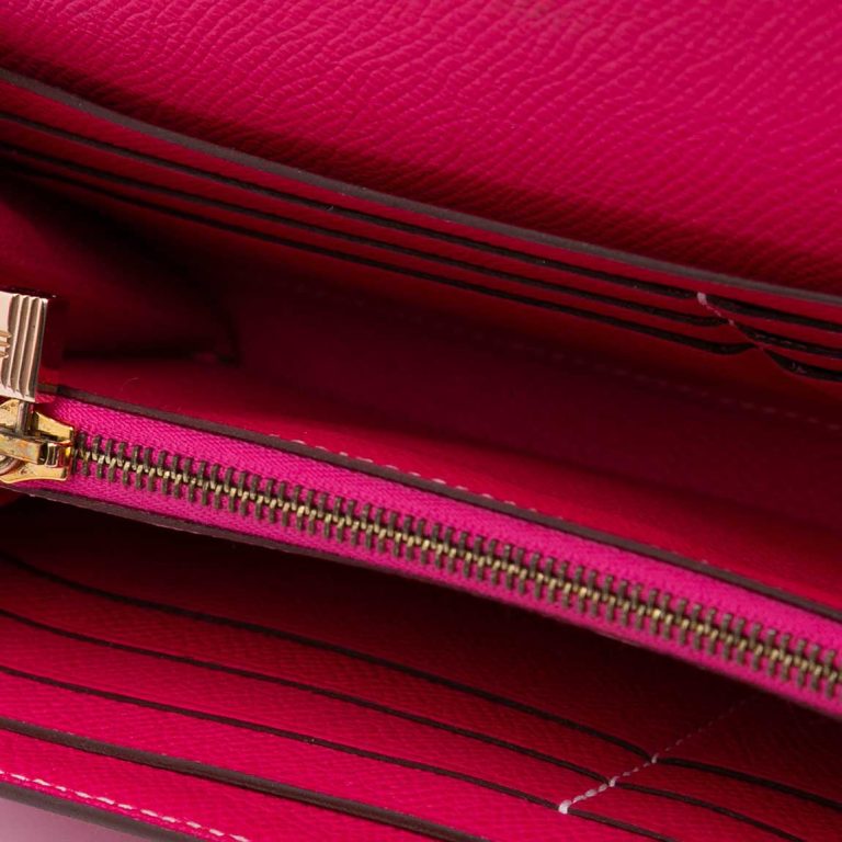 Hermès Kelly Long Wallet Epsom Rose Tyrien Signs of wear | Sell your designer bag