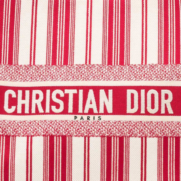 Dior Book Tote Large Canvas Red / White Front | Sell your designer bag