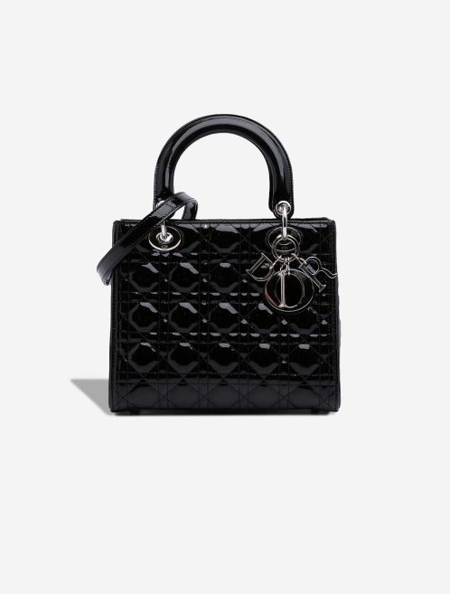 Dior Lady Medium Patent Black Front | Sell your designer bag