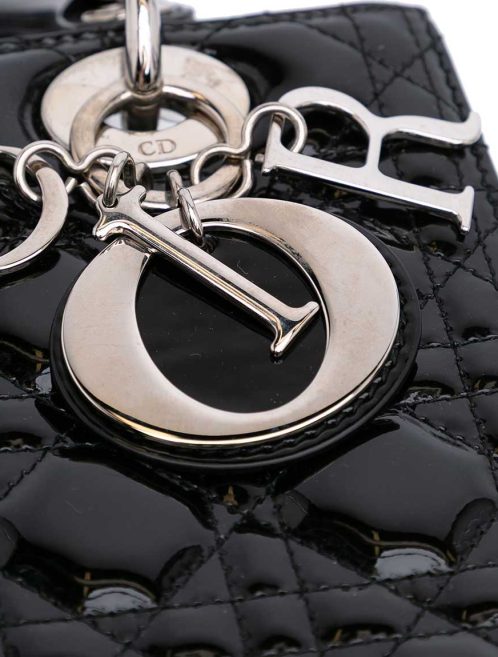 Dior Lady Medium Patent Black on Model | Sell your designer bag