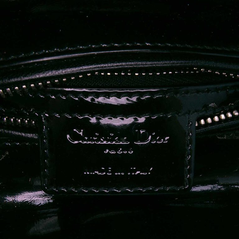 Dior Lady Medium Patent Black on Model | Sell your designer bag