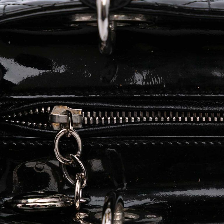 Dior Lady Medium Patent Black on Model | Sell your designer bag