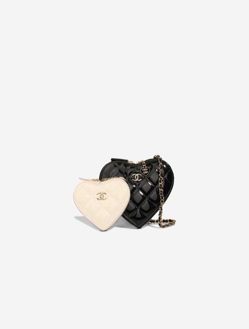 Chanel Timeless Heart Double Bag Small Patent Black / Beige Front | Sell your designer bag