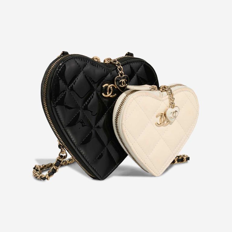 Chanel Timeless Heart Double Bag Small Patent Black / Beige | Sell your designer bag