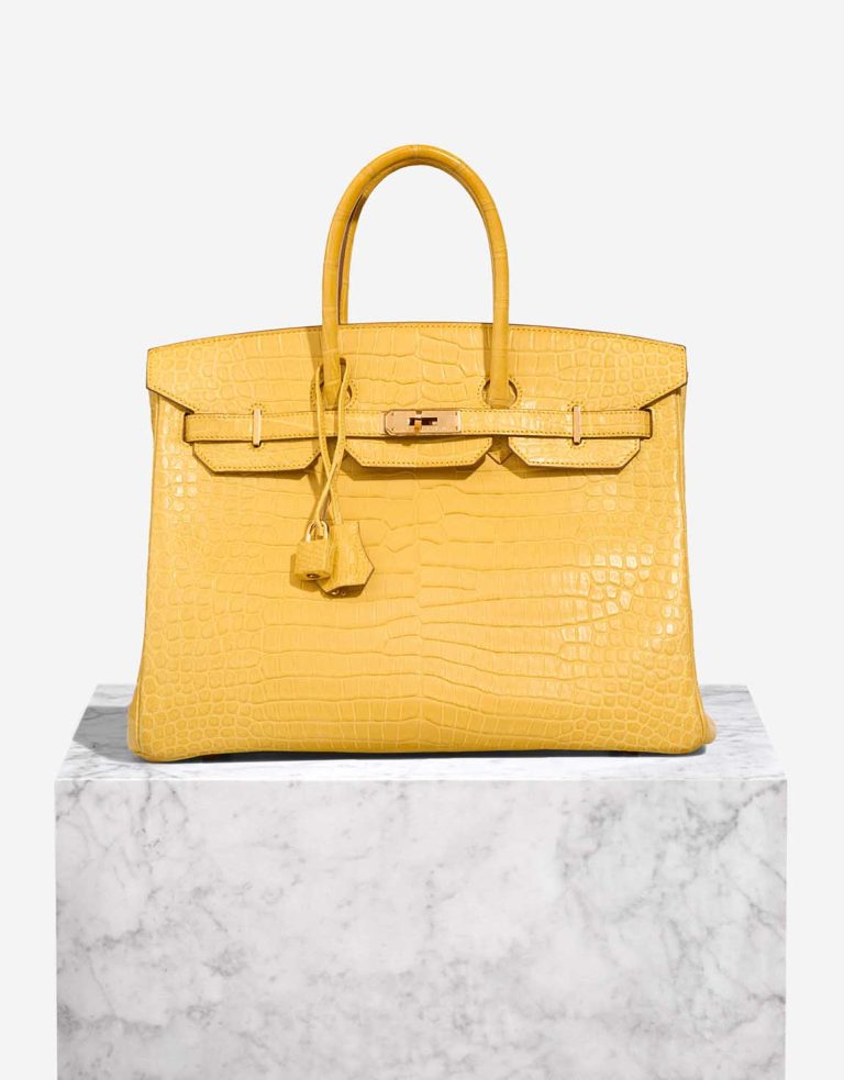 Hermès Birkin 35 Porosus Crocodile Mimosa Front | Sell your designer bag