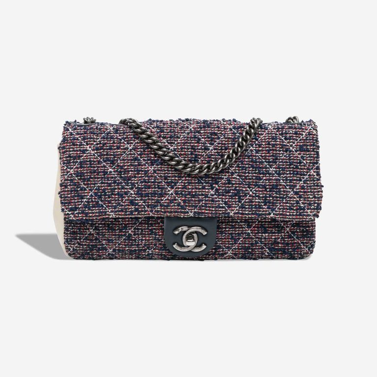 Chanel Timeless Medium Tweed Blue Front | Sell your designer bag