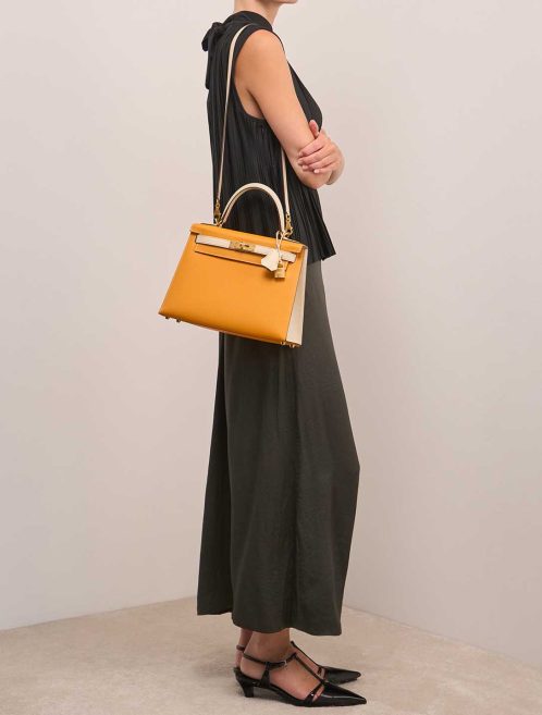 Hermès Kelly HSS 28 Epsom Jaune d'Or / Nata on Model | Sell your designer bag