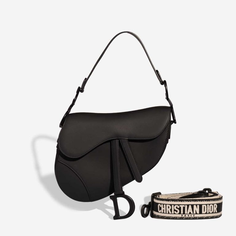 Dior Saddle Medium Calf Black Front | Sell your designer bag