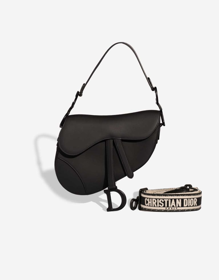 Dior Saddle Medium Calf Black Front | Sell your designer bag