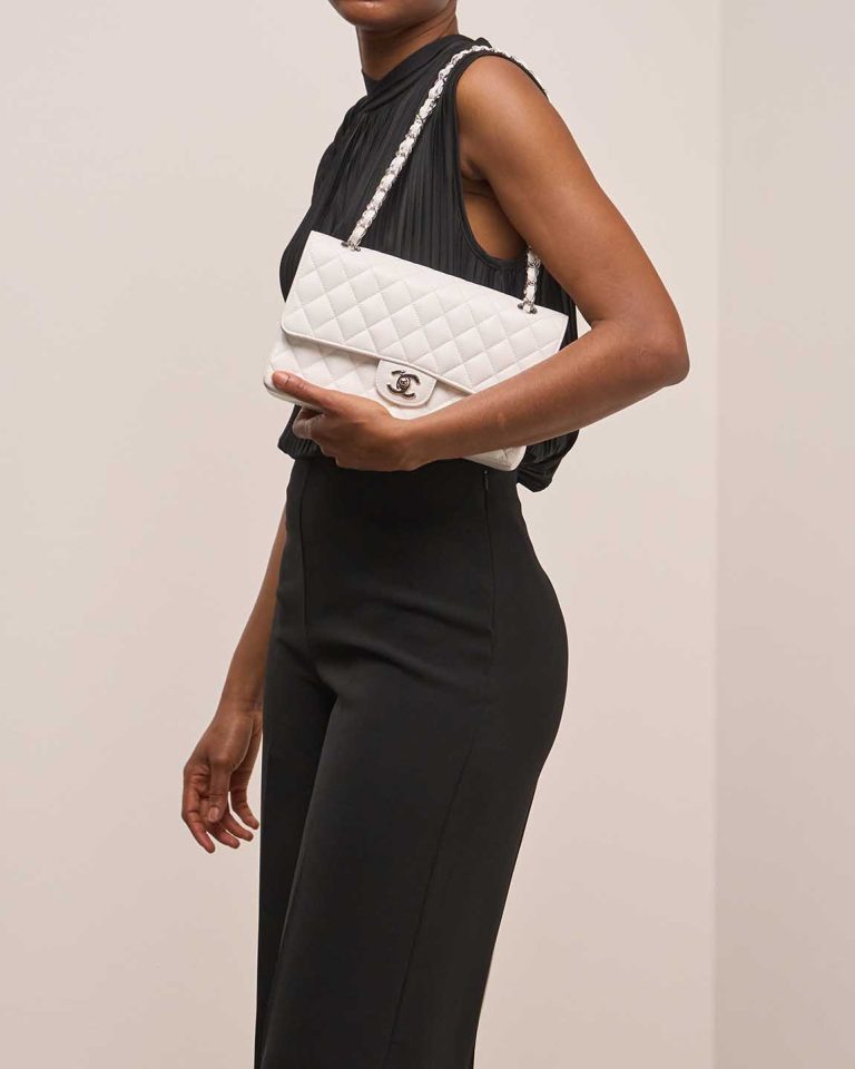 Chanel Timeless Medium Caviar White Front | Sell your designer bag