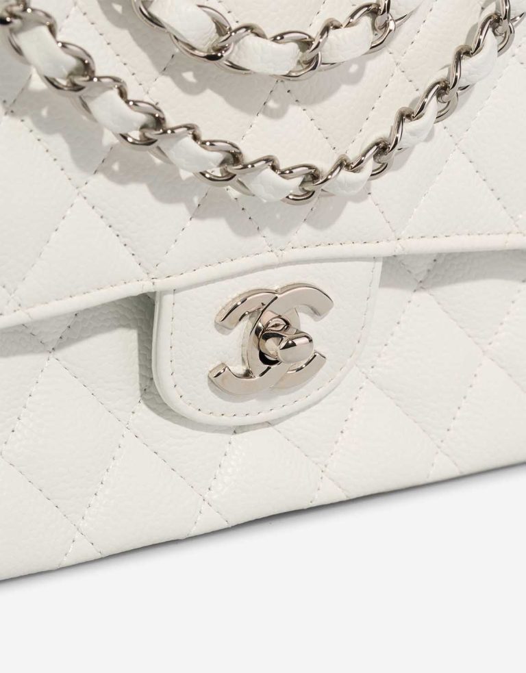 Chanel Timeless Medium Caviar White Closing System | Sell your designer bag