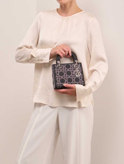 Dior Lady Small Silk Black on Model | Sell your designer bag