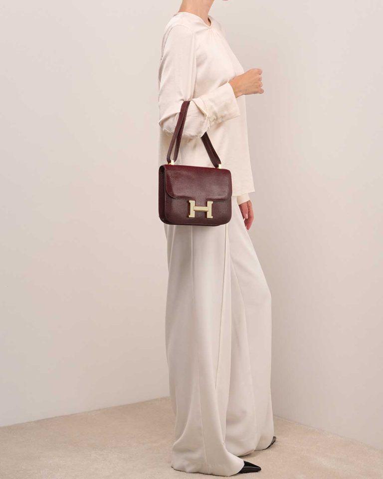 Hermès Constance 23 Lizard Bordeaux Front | Sell your designer bag