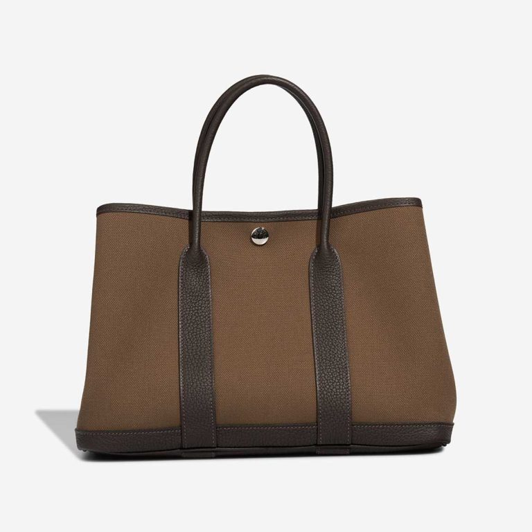 Hermès Garden Party 30 Toile Militaire / Veau Négonda Toundra / Ébène | Sell your designer bag