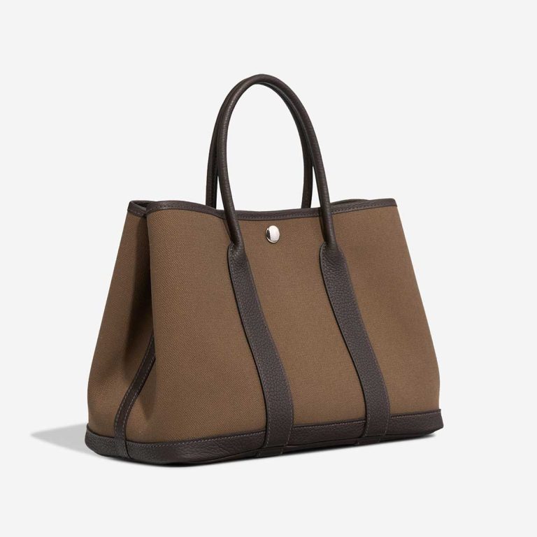 Hermès Garden Party 30 Toile Militaire / Veau Négonda Toundra / Ébène | Sell your designer bag
