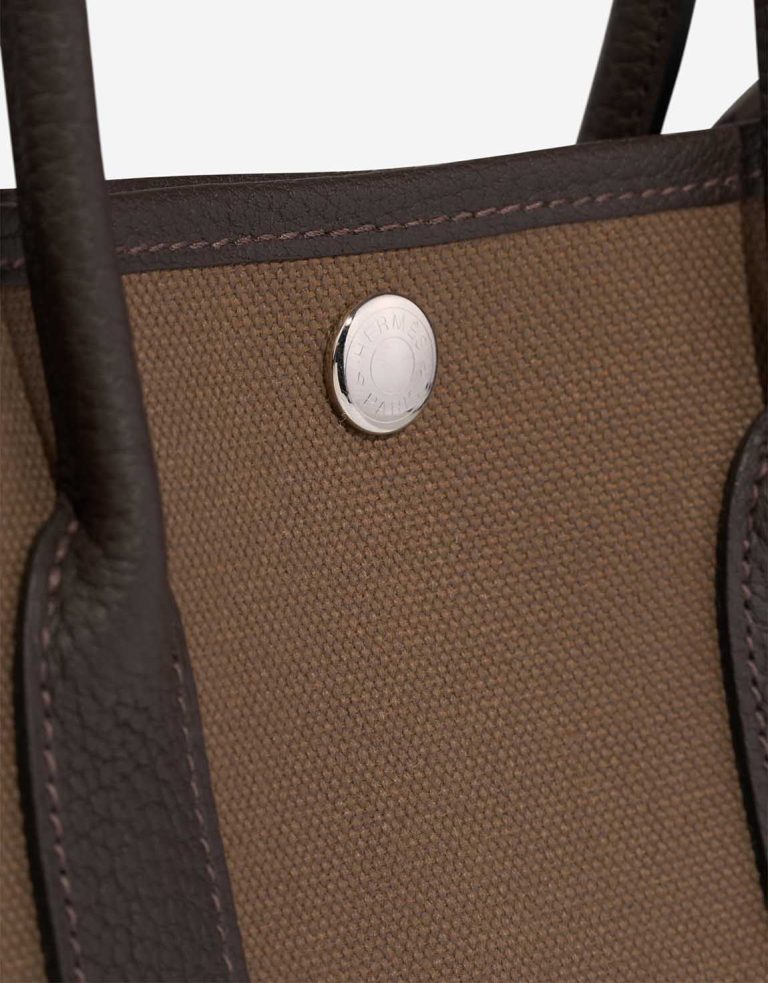 Hermès Garden Party 30 Toile Militaire / Veau Négonda Toundra / Ébène Closing System | Sell your designer bag