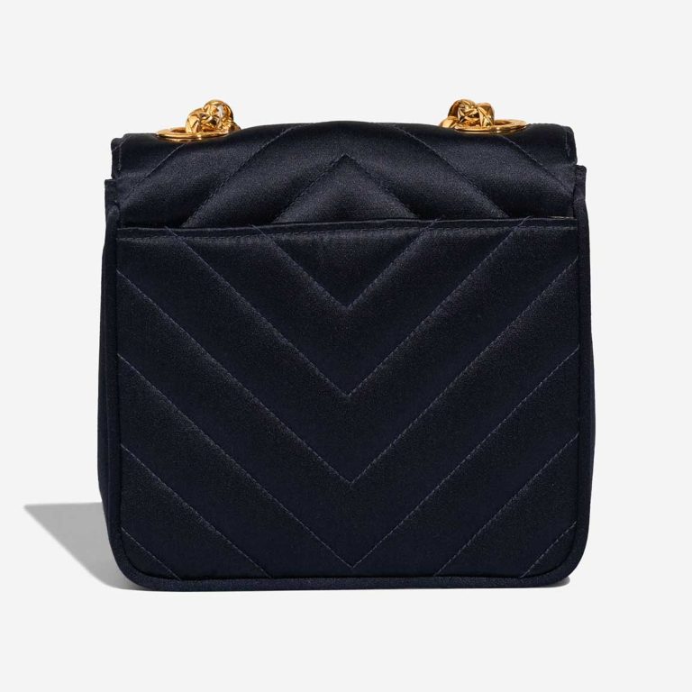 Chanel Timeless Chevron Mini Square Silk Dark Blue | Sell your designer bag