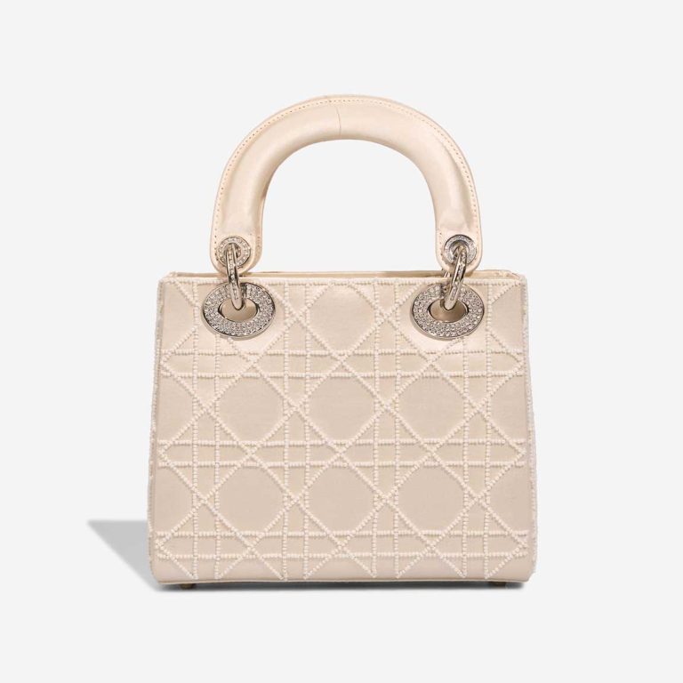 Dior Lady Mini Silk / Pearls Beige Front | Sell your designer bag