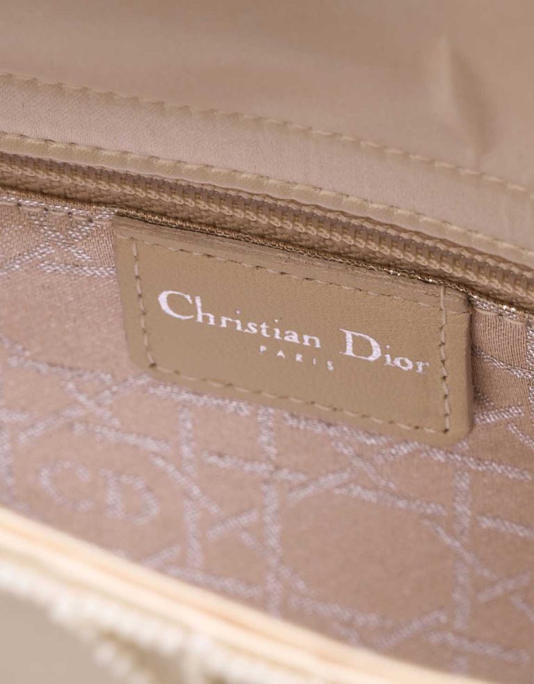Dior Lady Mini Silk / Pearls Beige Logo | Sell your designer bag