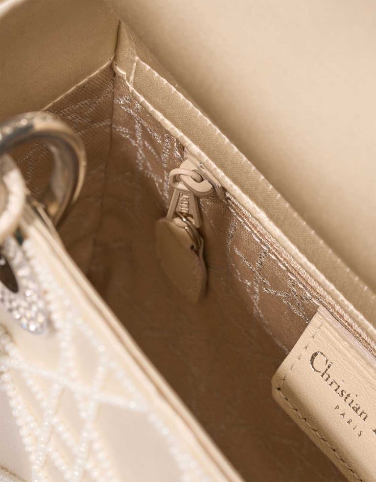 Dior Lady Mini Silk / Pearls Beige Signs of wear | Sell your designer bag