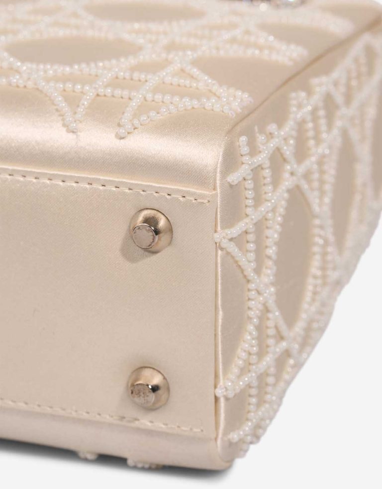 Dior Lady Mini Silk / Pearls Beige Signs of wear | Sell your designer bag