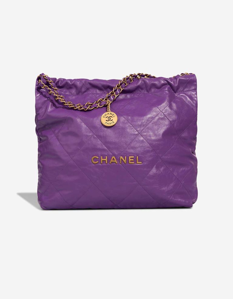 Chanel 22 Medium Lamb Violet Front | Sell your designer bag