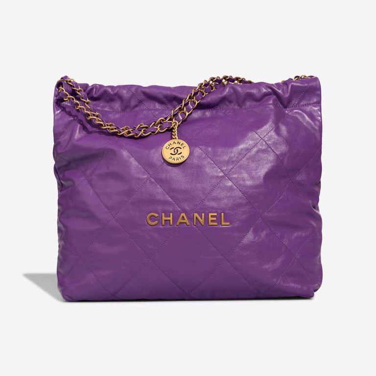 Chanel 22 Medium Lamb Violet Front | Sell your designer bag