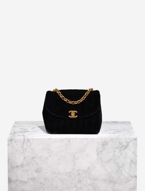 Chanel Timeless Mini Square Velvet Black Front | Sell your designer bag