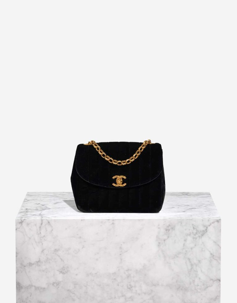 Chanel Timeless Mini Square Velvet Black Front | Sell your designer bag