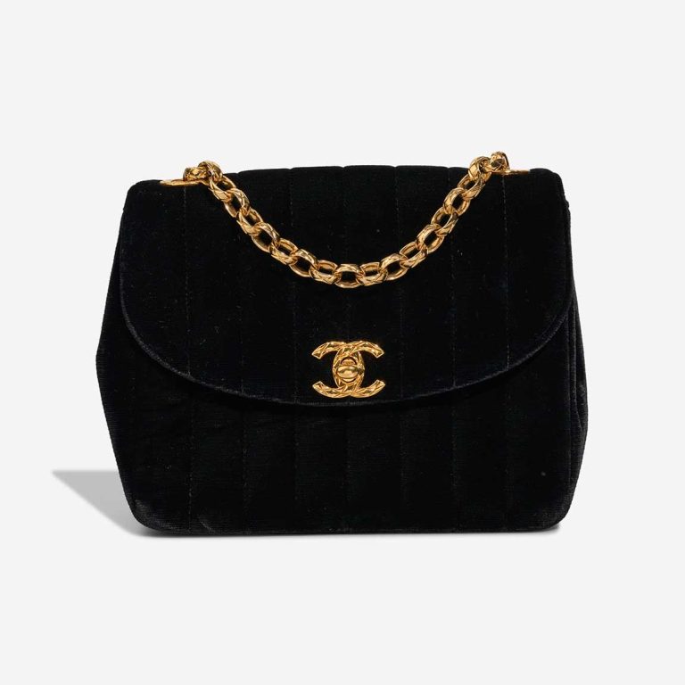 Chanel Timeless Mini Square Velvet Black Front | Sell your designer bag