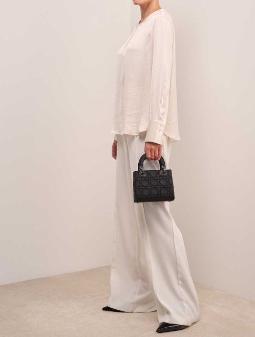 Dior Lady Mini Silk / Pearls Black on Model | Sell your designer bag