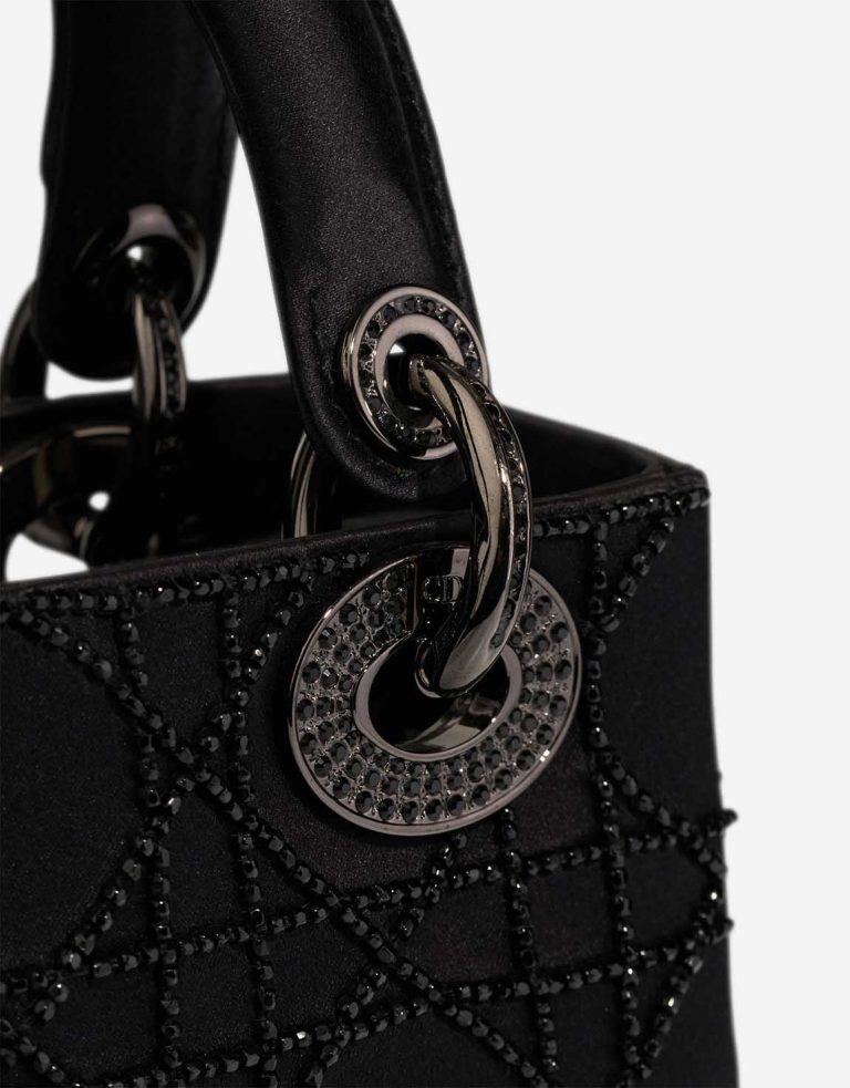 Dior Lady Mini Silk / Pearls Black Signs of wear | Sell your designer bag