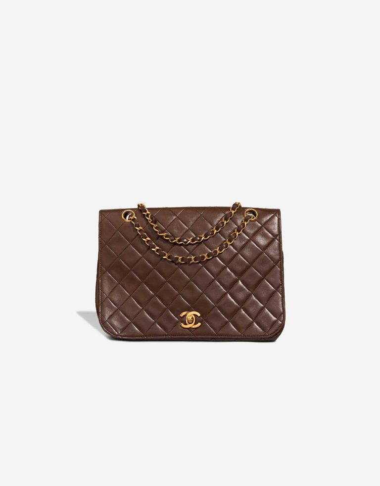 Chanel Flap Bag Medium Lamb Brown Front | Sell your designer bag