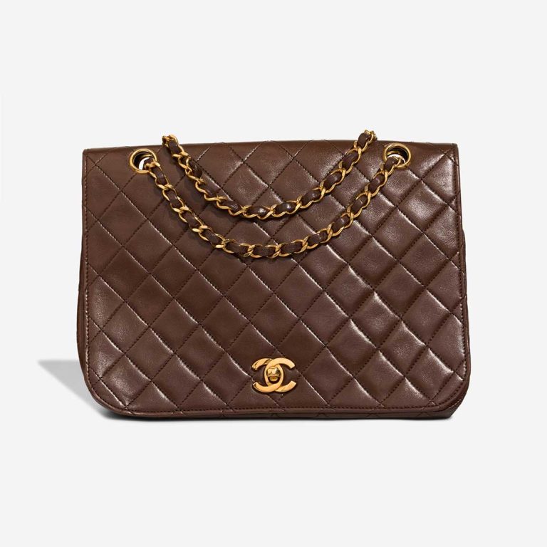 Chanel Flap Bag Medium Lamb Brown Front | Sell your designer bag