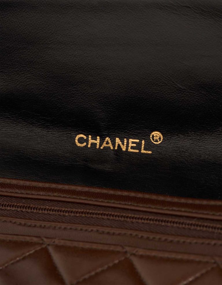 Chanel Flap Bag Medium Lamb Brown Logo | Sell your designer bag