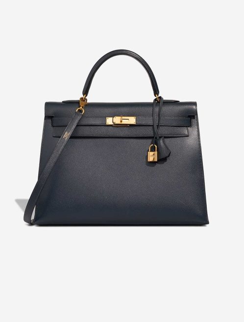 Hermès Kelly 35 Courchevel Bleu Marine Front | Sell your designer bag