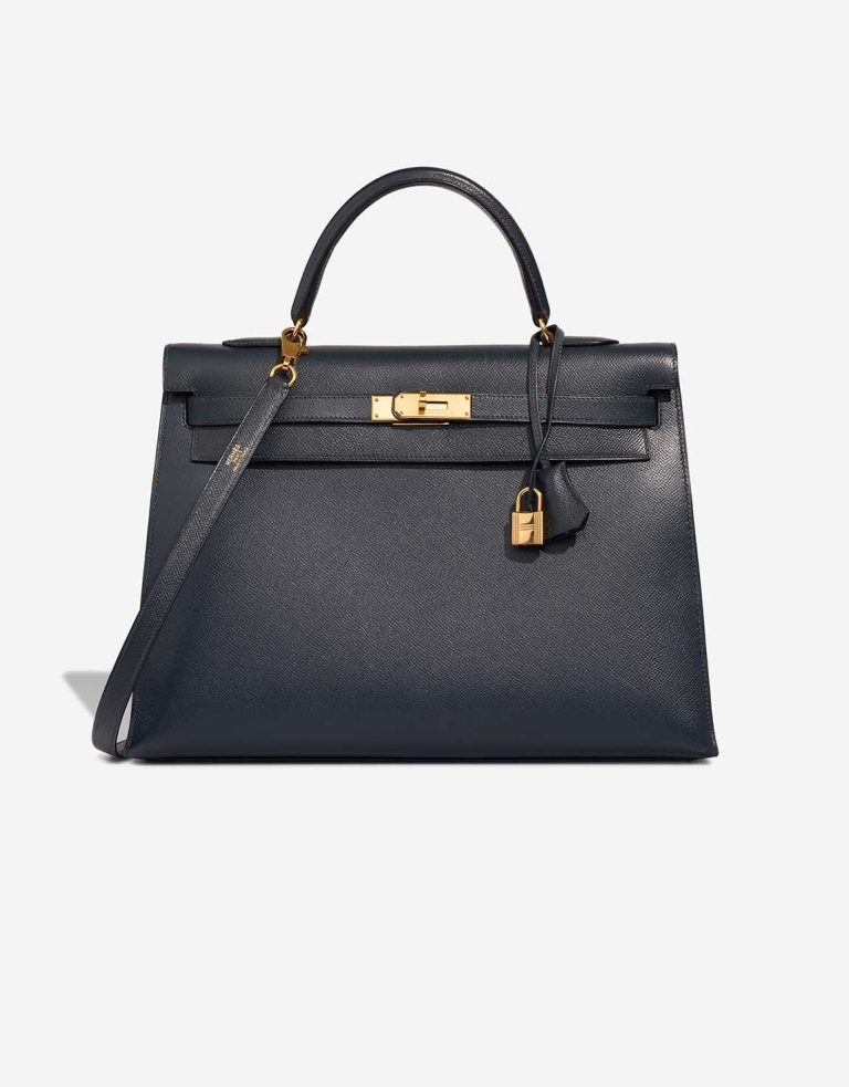 Hermès Kelly 35 Courchevel Bleu Marine Front | Sell your designer bag