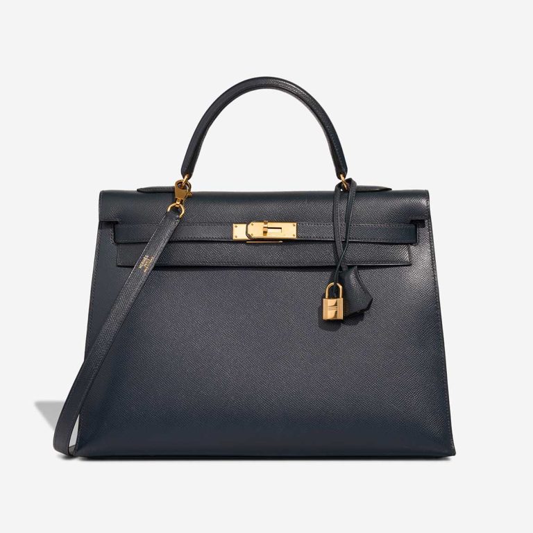 Hermès Kelly 35 Courchevel Bleu Marine Front | Sell your designer bag