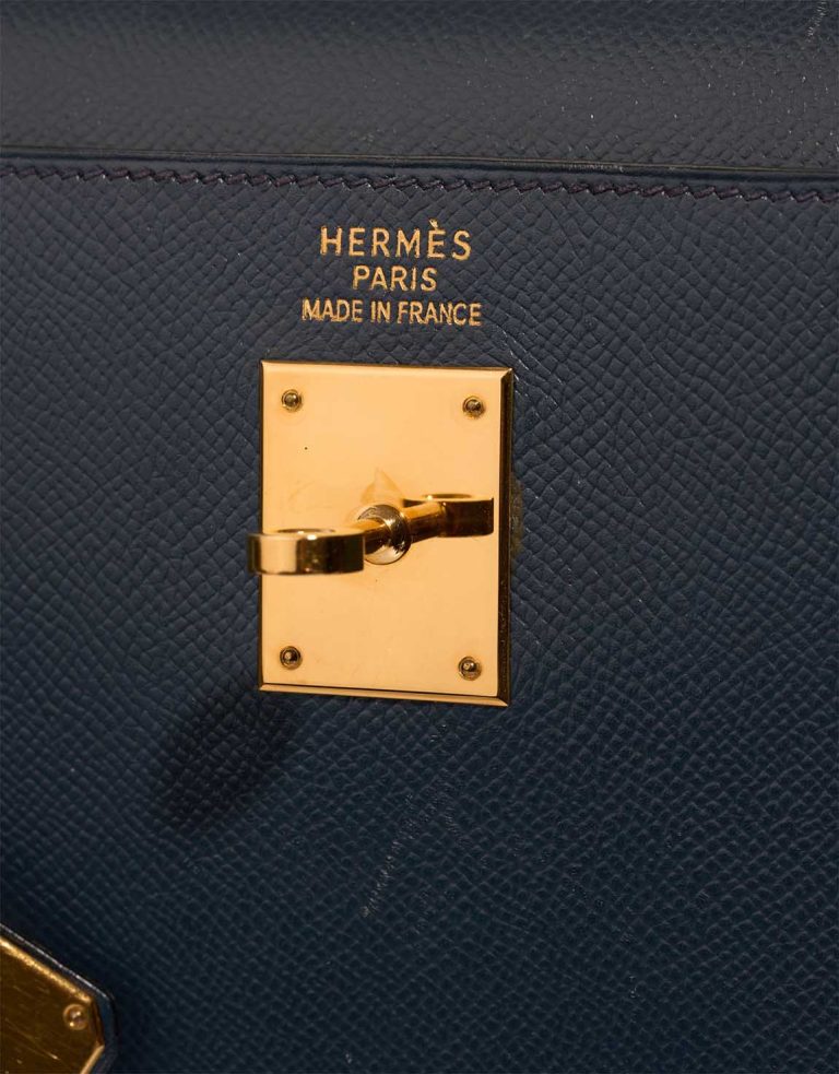 Hermès Kelly 35 Courchevel Bleu Marine Logo | Sell your designer bag