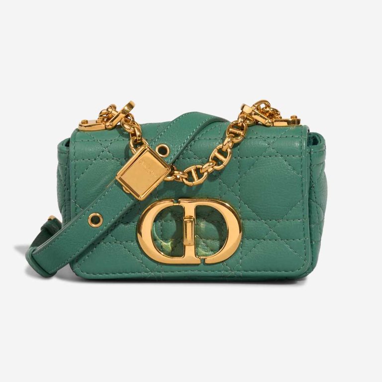 Dior Caro Micro Calf Green Front | Sell your designer bag