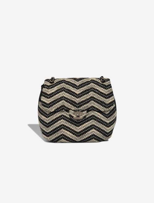 Chanel Timeless Medium Tweed Black / White / Silver Front | Sell your designer bag
