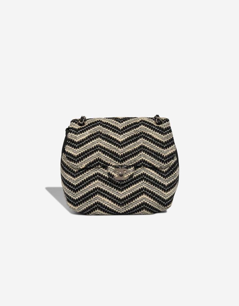 Chanel Timeless Medium Tweed Black / White / Silver Front | Sell your designer bag