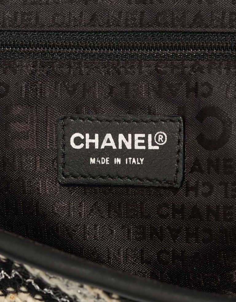 Chanel Timeless Medium Tweed Black / White / Silver Logo | Sell your designer bag
