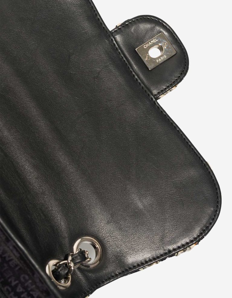 Chanel Timeless Medium Tweed Black / White / Silver Signs of wear | Sell your designer bag