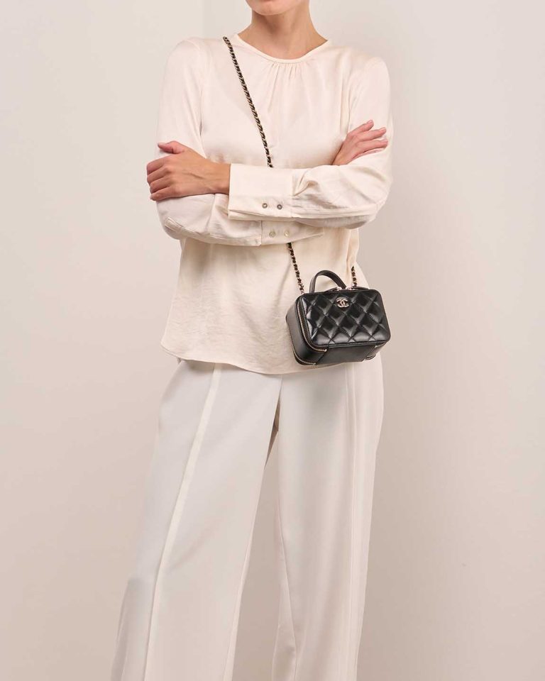 Chanel Vanity Small Patent Black / Rose Front | Sell your designer bag