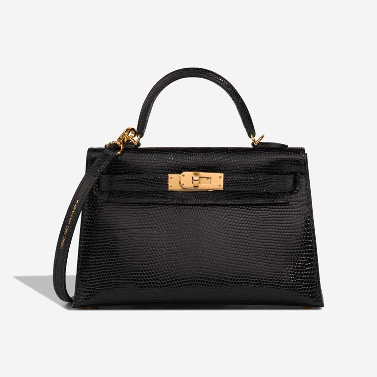 Hermès Kelly Mini Niloticus Lizard Black Front | Sell your designer bag