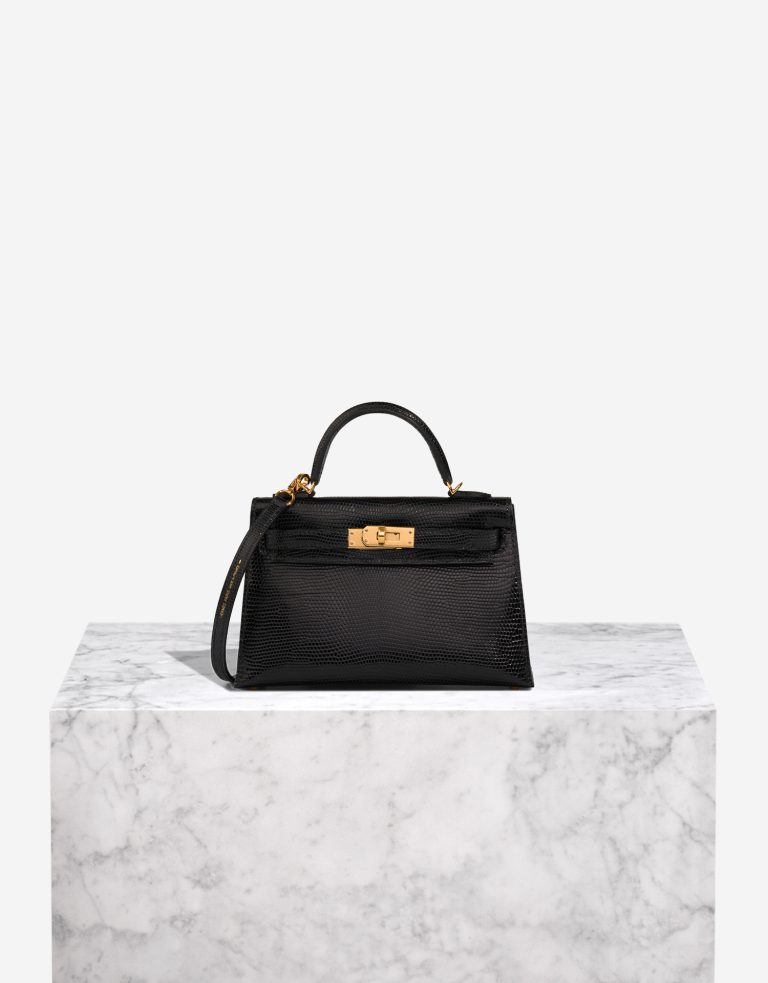 Hermès Kelly Mini Niloticus Lizard Black Front | Sell your designer bag