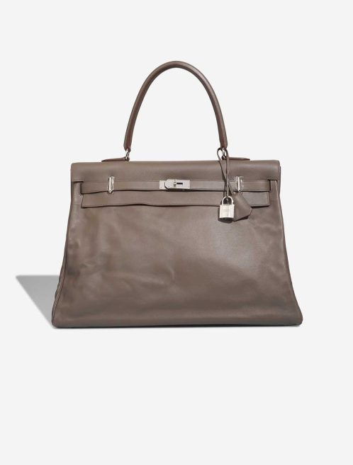 Hermès Kelly 50 Veau Sikkim Gris Tourterelle Front | Sell your designer bag