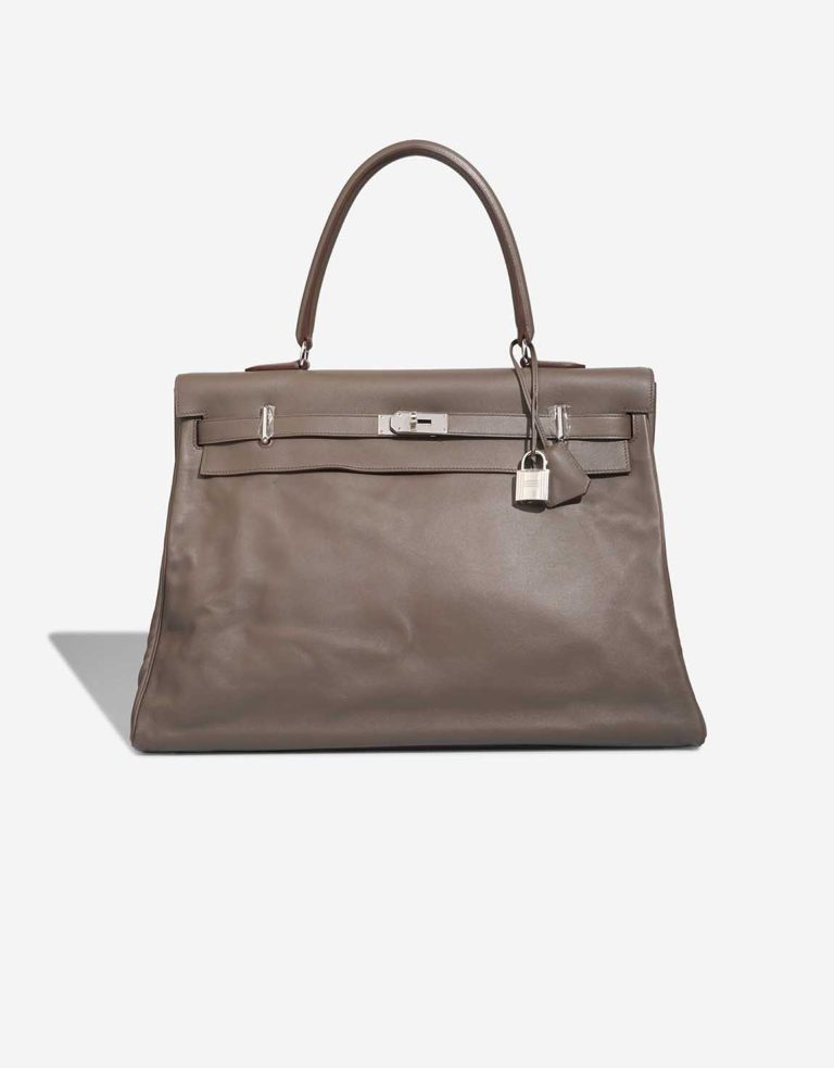 Hermès Kelly 50 Veau Sikkim Gris Tourterelle Front | Sell your designer bag